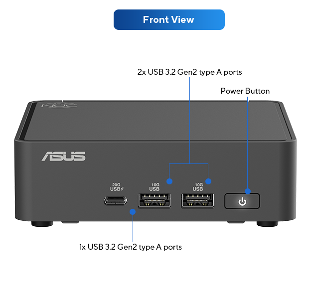 ASUS NUC 15 Pro Mini PC, U5-255h, 32GB(2/2), 1TB SSD, Wl, W11p, 3yr NBD