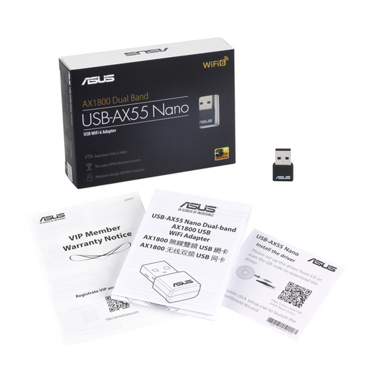 ASUS Ax1800 USB Wireless Adapter, Dual Band, Nano Size, 3yr Wty